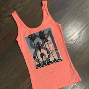 GUESS Womens Coral Sleeveless Tank Party Top Size L